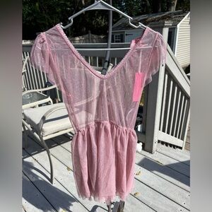 Sugar Thrillz Pink Mesh Mini Dress/Top
